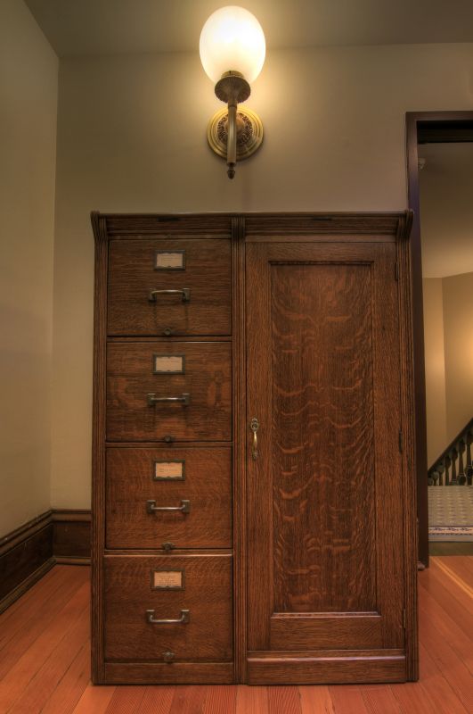 Detailed Oak Cabinet Art